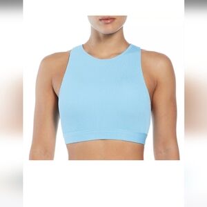 Nike Elevated Essential High-Neck Lined Swim Top, Blue, Size L, NWT